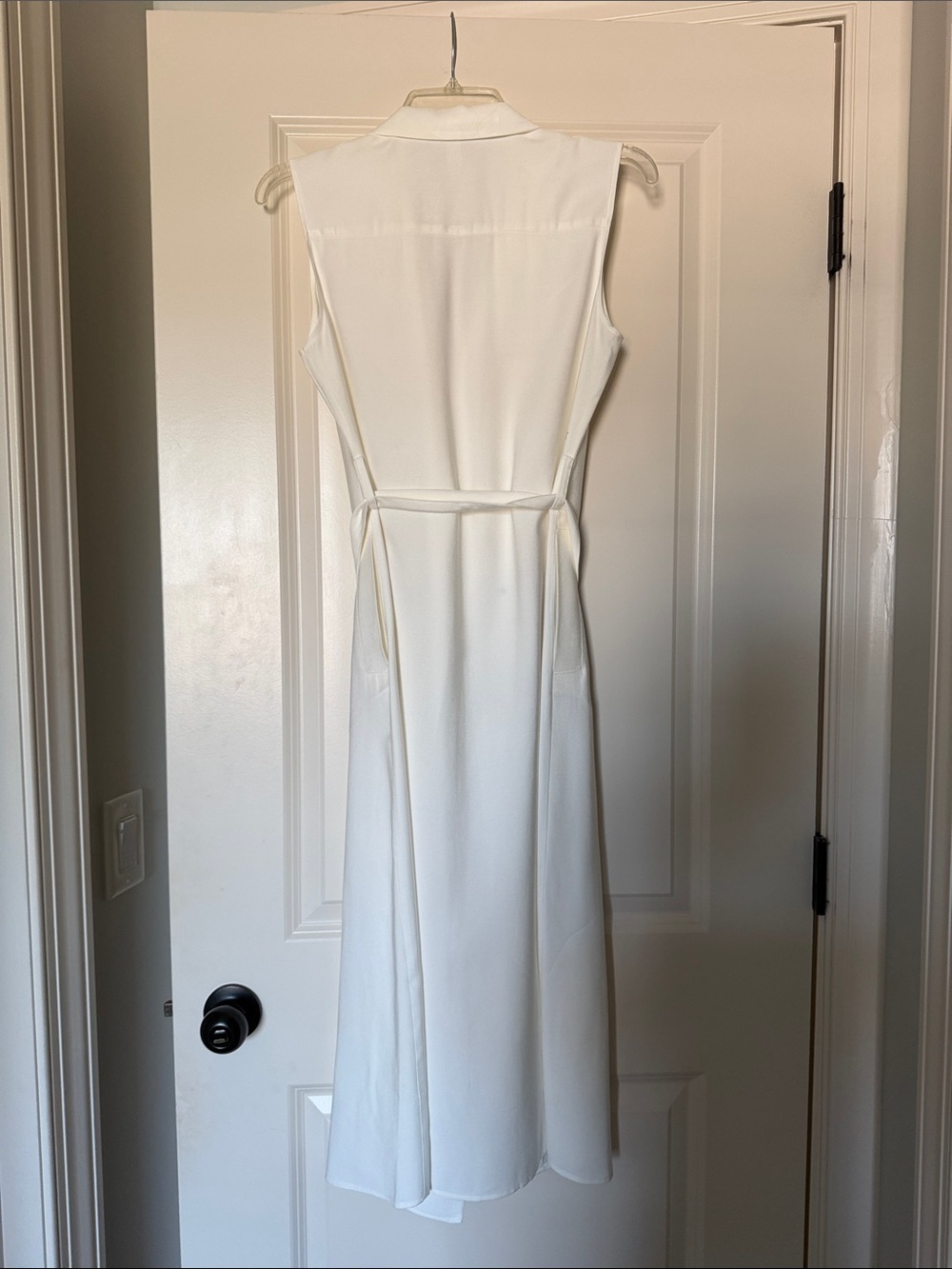 Mango White Sleeveless Double-Breasted Maxi Dress with Belt - Picture 3 of 3